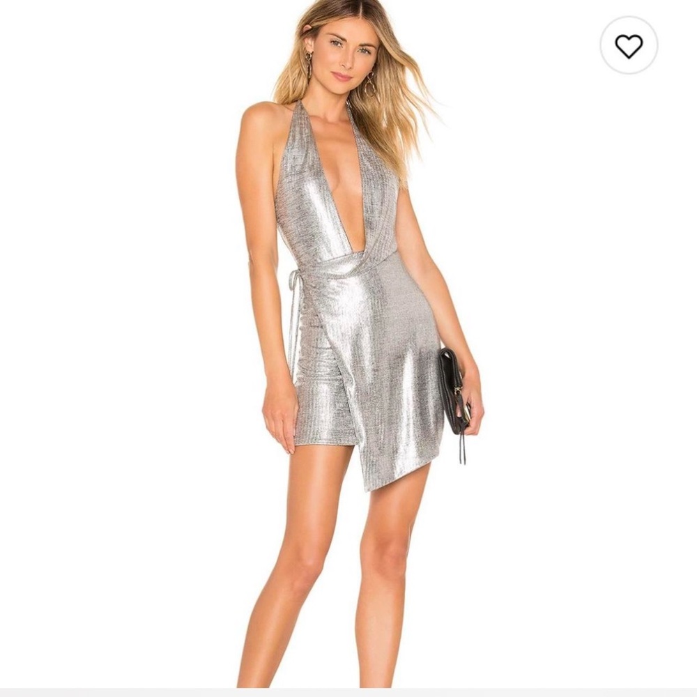 Revolve: H:ours Omari Dress in Silver, size medium, worn once